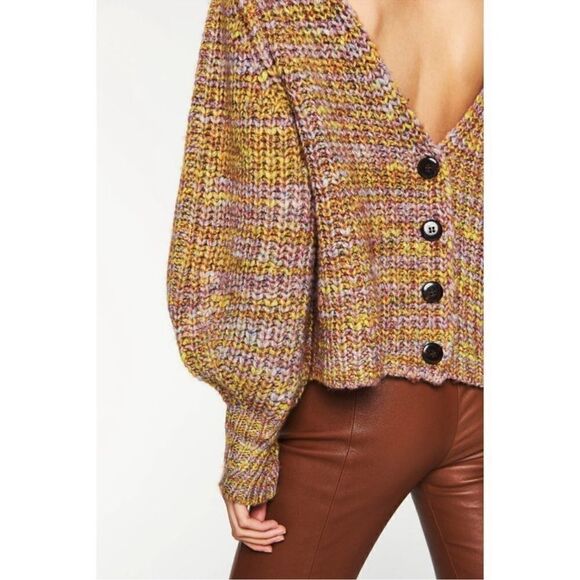 BA&SH HAILI MARLED CARDIGAN - YELLOW COMBO - Picture 7 of 16